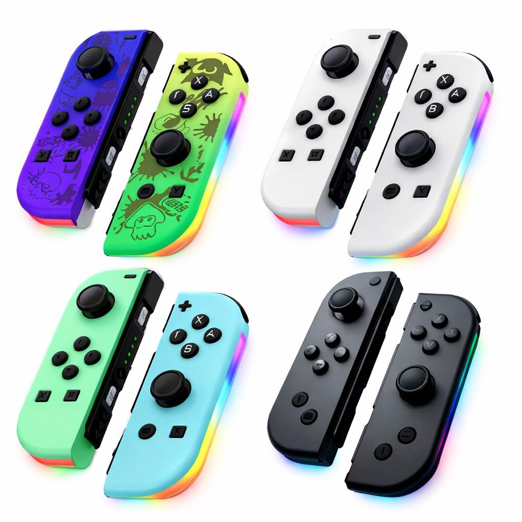 JoyPad Nintendo Switch Gamepad Com Led Cores: Roxo Verde Animal Crossing, Branco, Verde Azul, Preto. Switch V1 V2 Oled