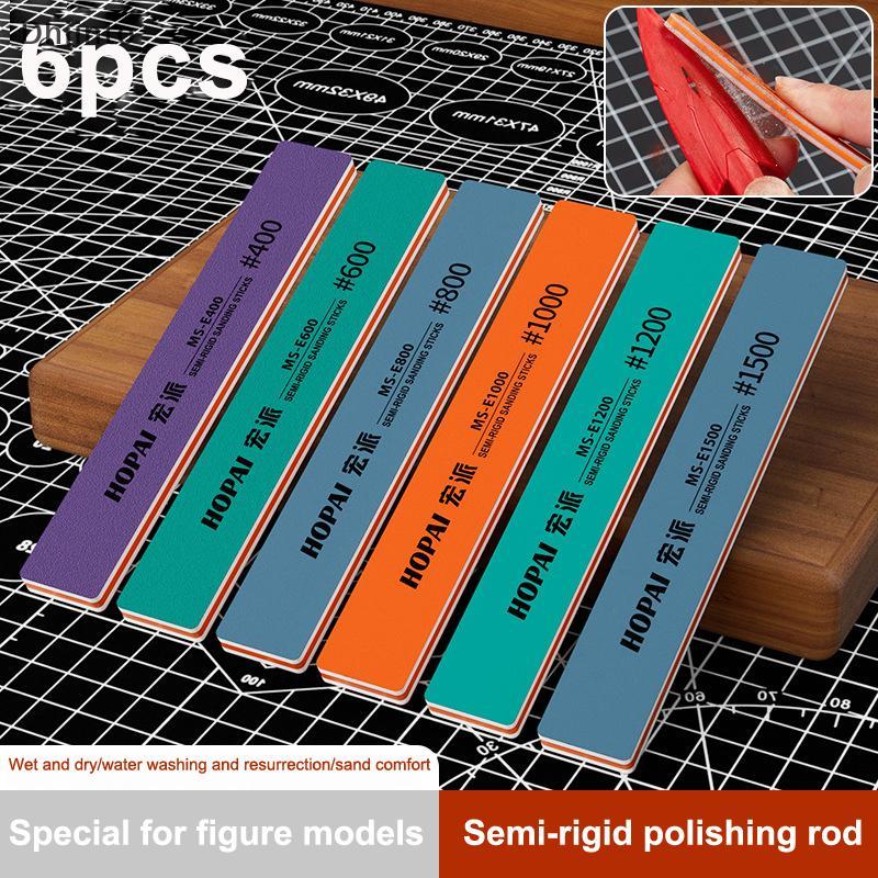 [Dhiint] 6 Unidades MS-E400-1500 Lixa Semi-Rígida Stis Modelo De Plástico Haste De Polimento Para Montagem DIY Ferrament