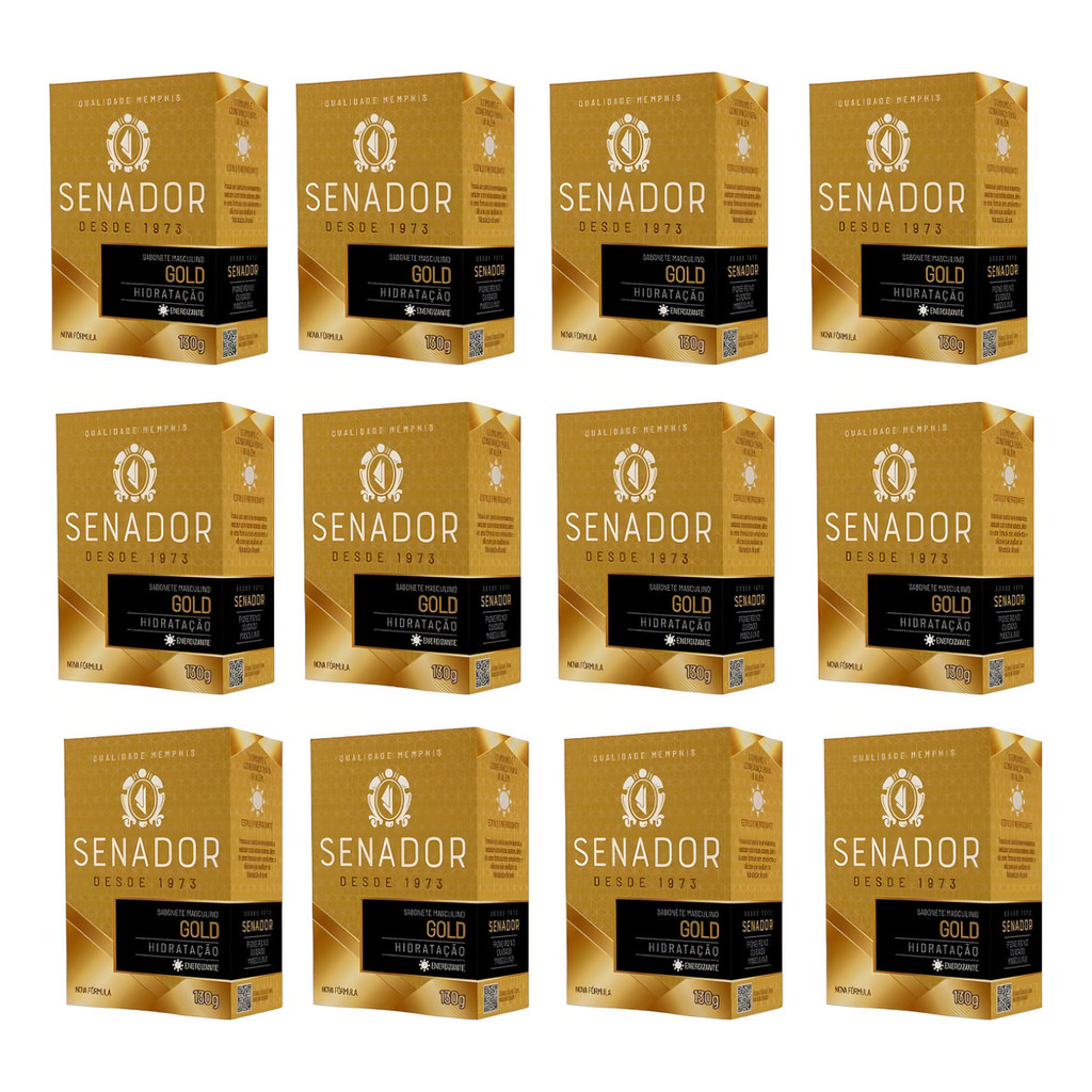Kit C/ 12 Sabonete Senador Gold Masculino Perfumado 130g