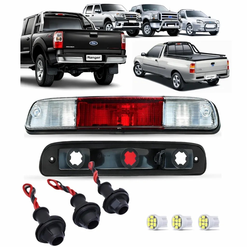 Lanterna Luz Freio Teto Break Light Ranger 1998 a 2012 F250 Courier 1997 a 2013 Luz de Caçamba
