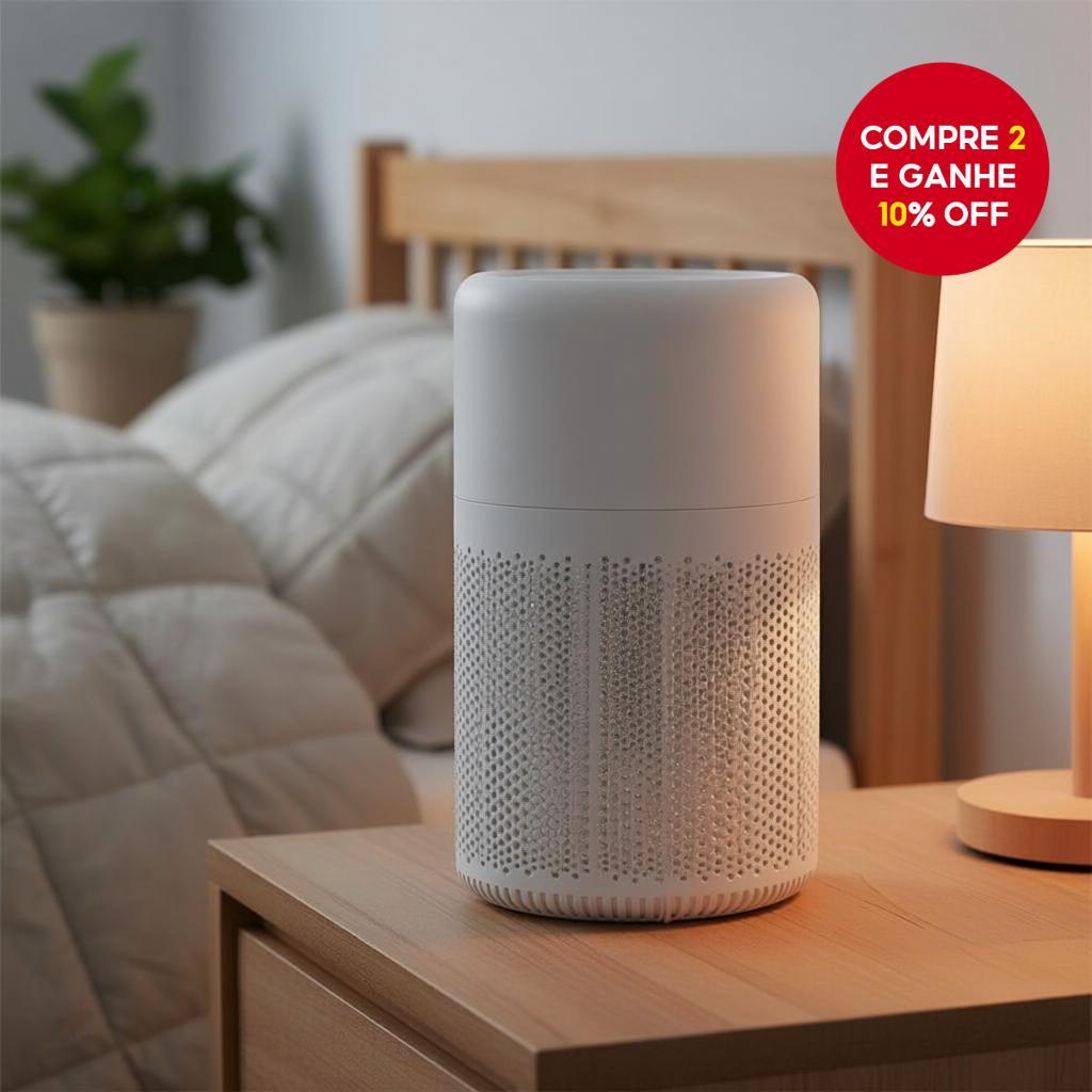  Mini Purificador de Ar HEPA para Mesa, Ar Perfumado e Limpeza com Íons Negativos