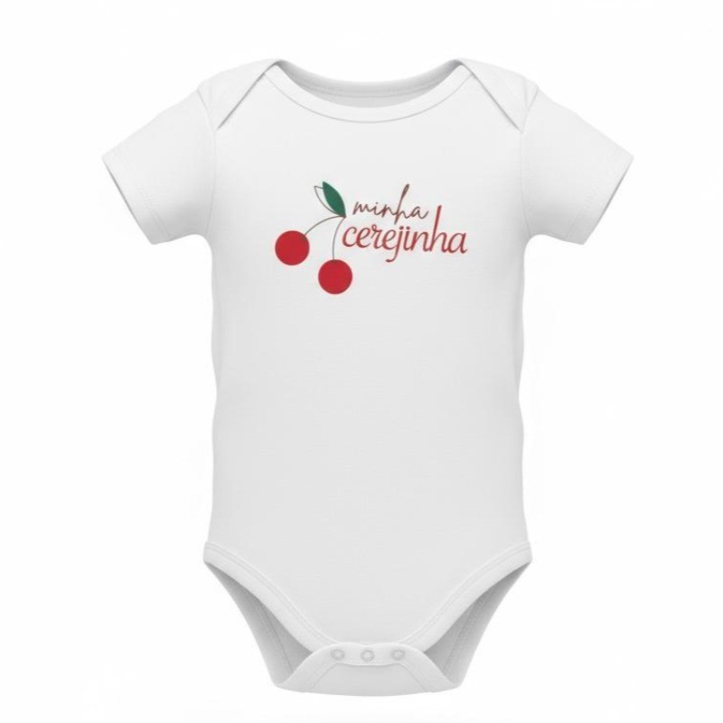 Body Bebê Menina Minha Cerejinha Fofo Confortável e Cheio de Amor Tamanho P M G GG em Oferta na Shopee