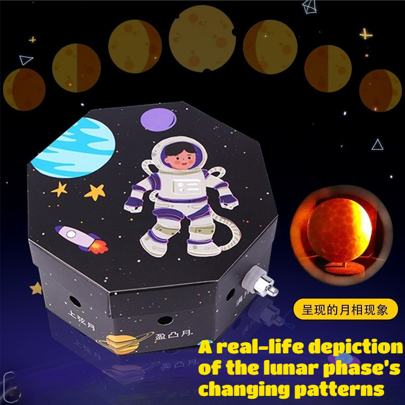 Educação Científica : Fase Da Lua Causa Demonstrador DIY , Kit De Materiais Planetários , Artesanato Infantil Experiment
