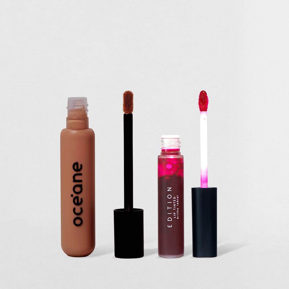 Kit Corretivo Líquido Medium + Lip Tint Océane Edition (2 Produtos) em Oferta na Shopee