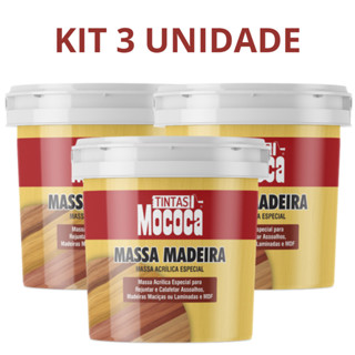 Kit 3 Massa Madeira P/ Calafetar Correção para Madeira 350g - Cores Mococa em Oferta na Shopee