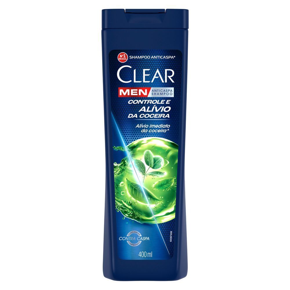Shampoo Clear Men Anticaspa Controle E Alívio Da Coceira 400ml
