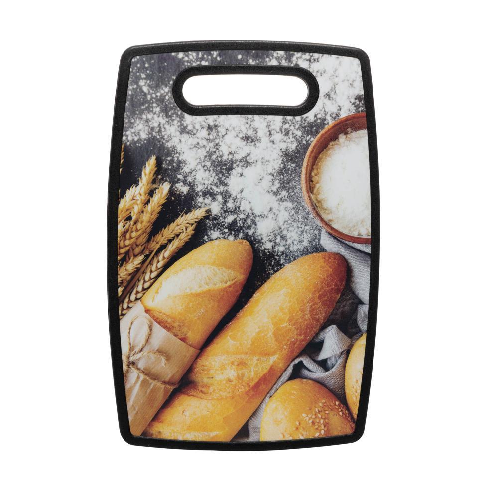 Tábua para Corte Lyor de Plástico Estampa Pães 37x23x1cm