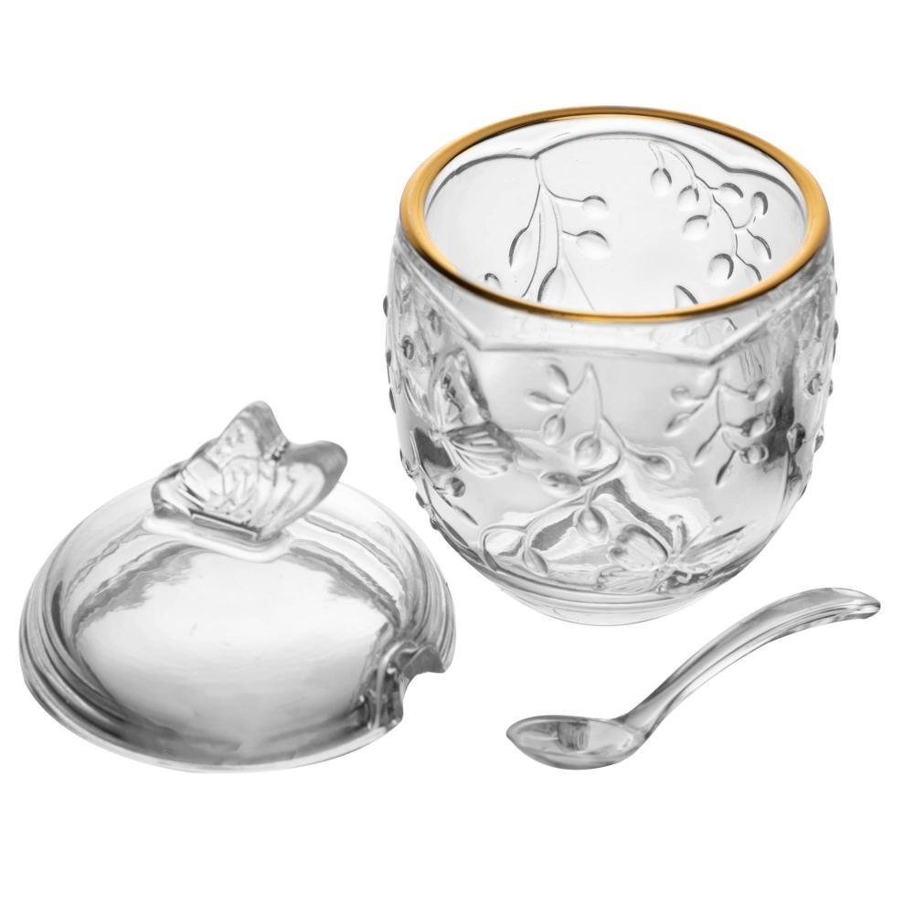 Açucareiro Lyor New Butterfly com Fio de Ouro Cristal 250ml em Oferta na Shopee