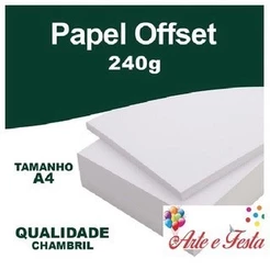 Papel Offset Chambril 240g A4. (100 folhas)