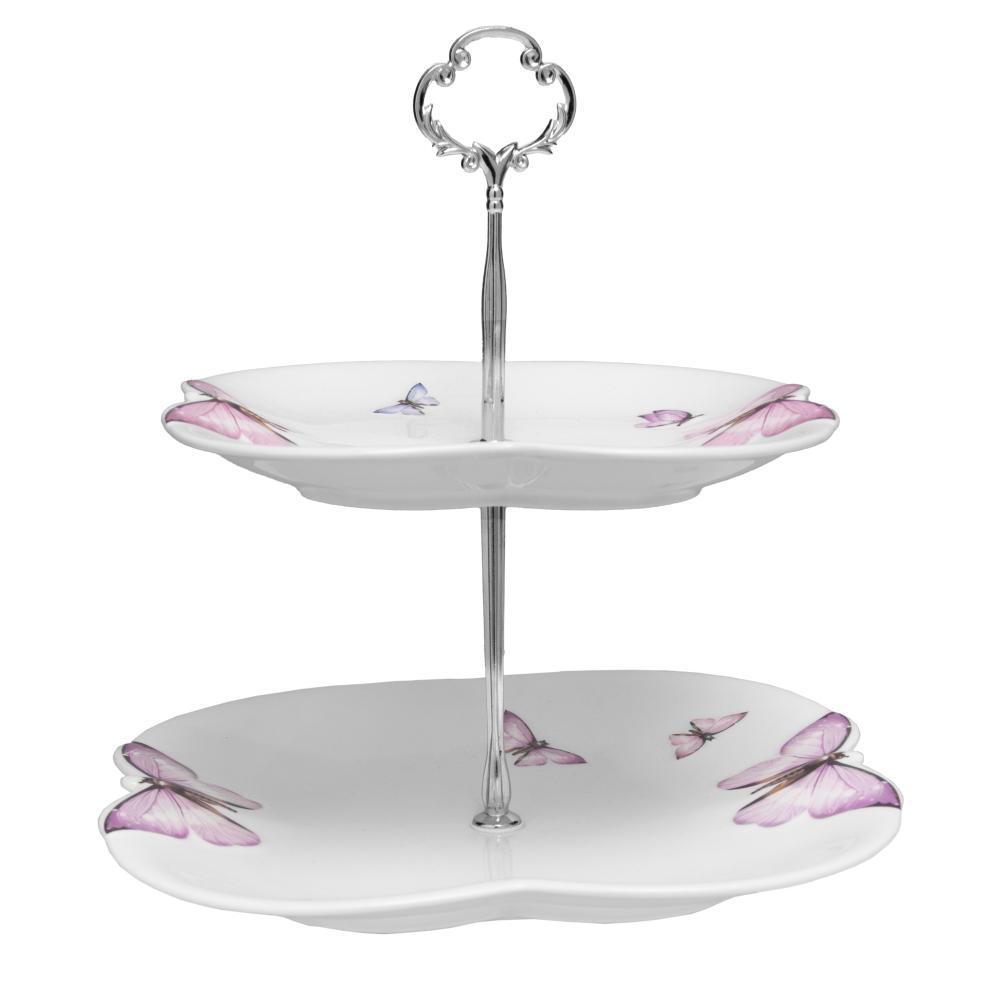 Prato duplo Wolff Borboletas Porcelana Branco 25cm x 24cm