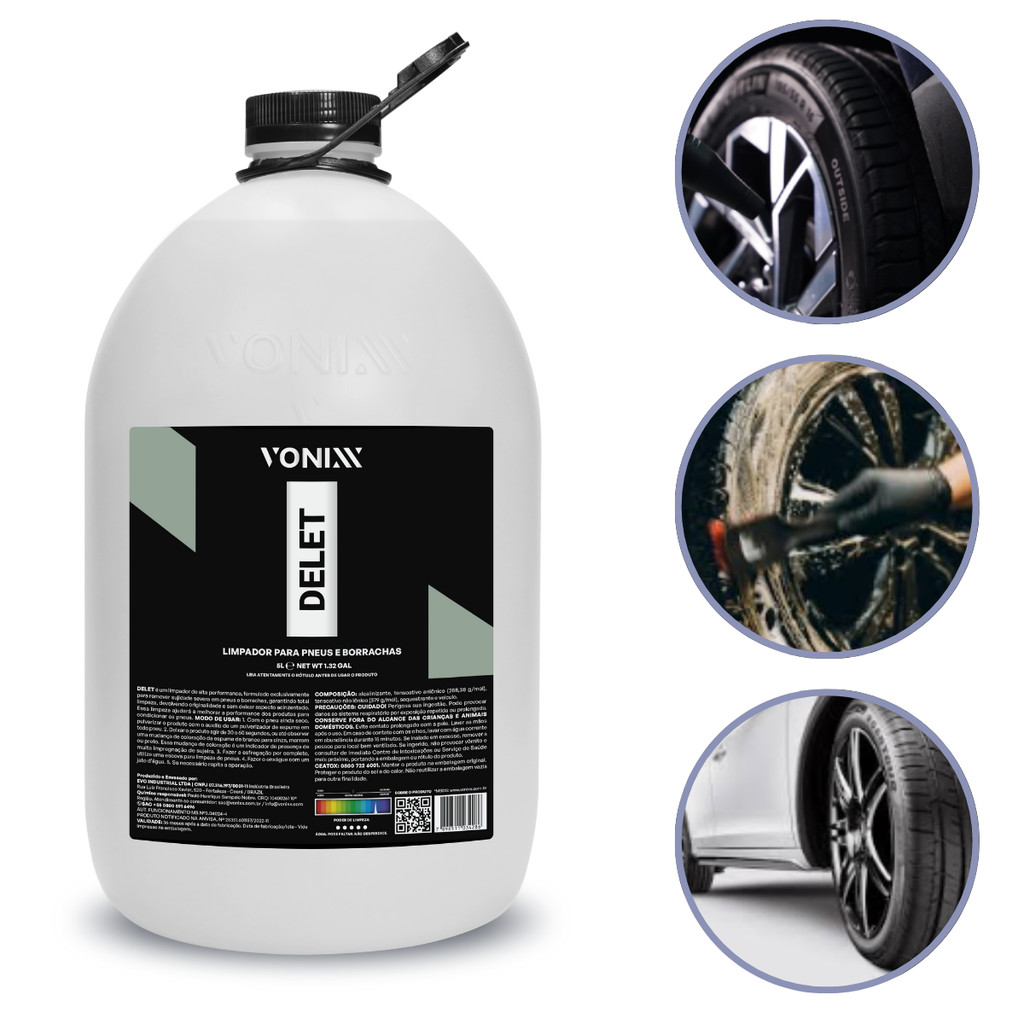 Delet 5l Vonixx Limpador Para Pneus E Borrachas Galao 5l