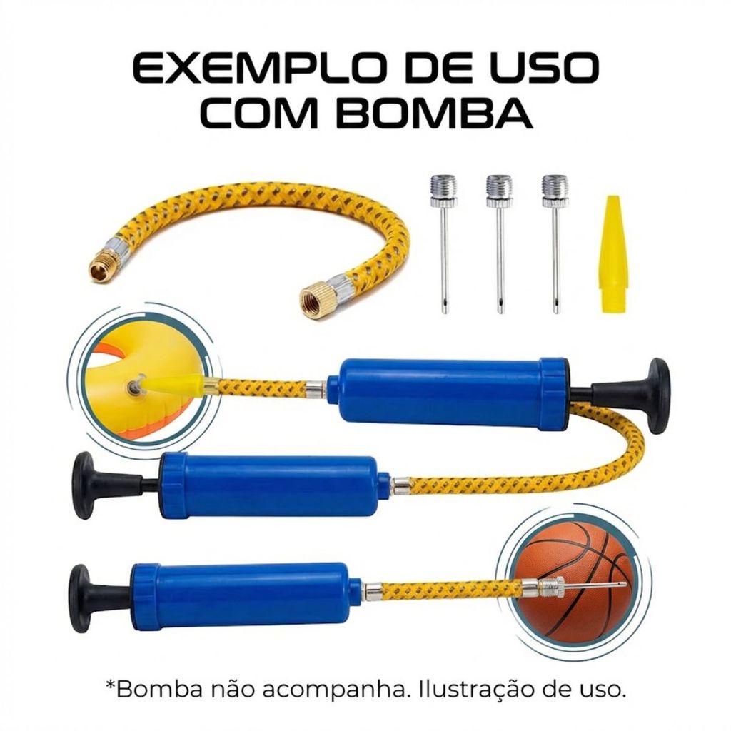 Detalhes do Kit Jogo Bicos Bomba De Ar Encher Inflar Bola Bike Boia 5 Peça Universal e Resistente