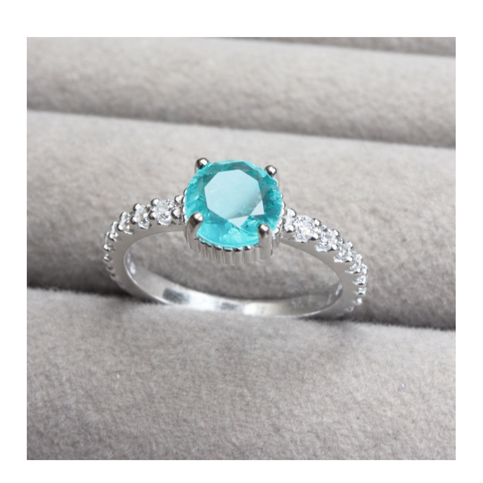 Anel Solitário Cravejado Cristal e Turmalina Verde Prata 925 Legitima Cravado Verao Zirconia em Oferta na Shopee