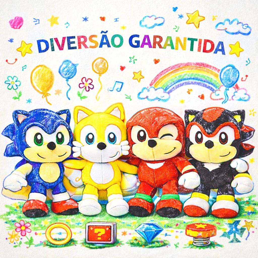 Boneco do Sonic Tails Amy Shadow Knuckles Silver F Urso de Pelucia Brinquedo Menina Menino pelúcias