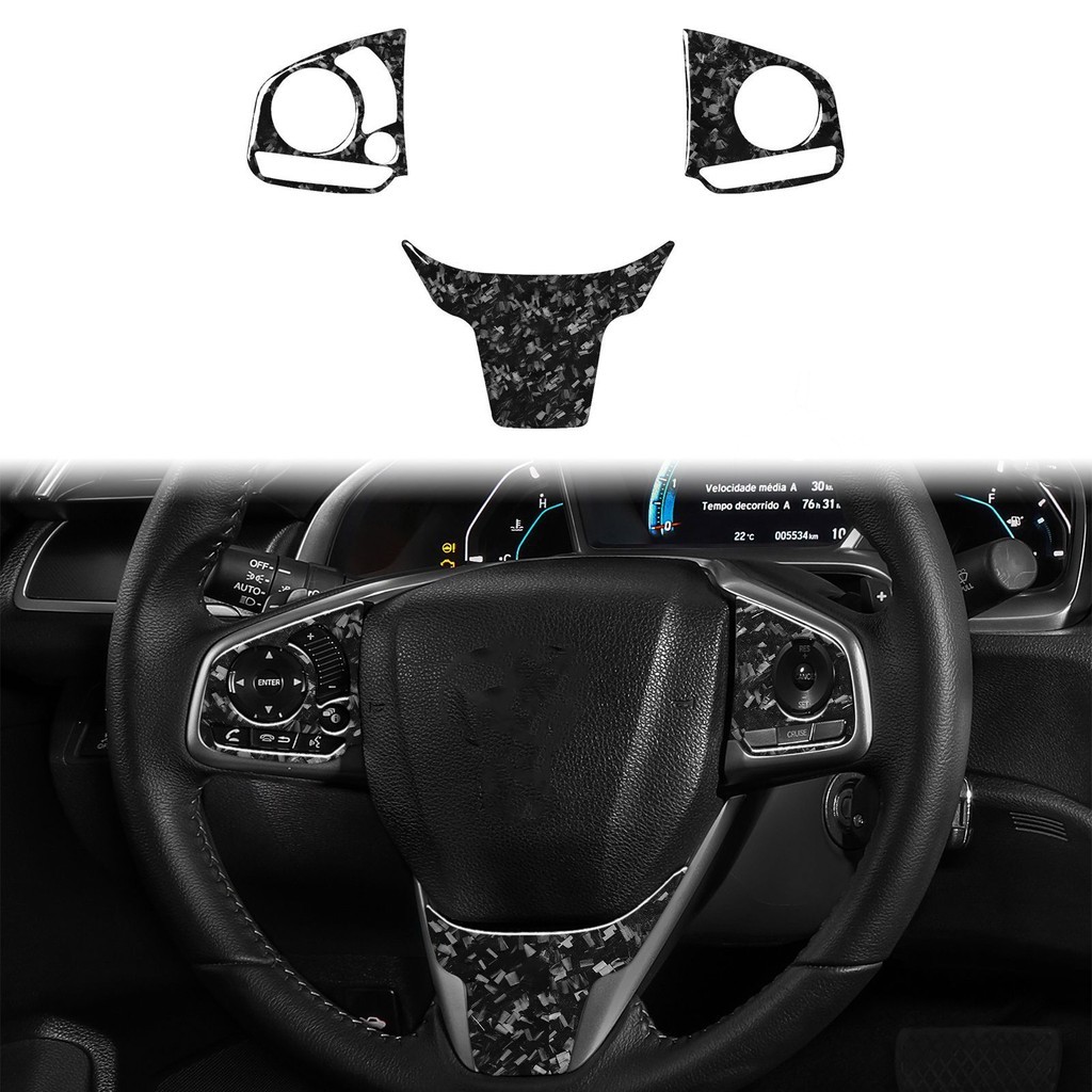 Adequado para modelos Honda16-19 10a geração botão de volante Civic fibra de carbono forjamento peças de modificação Int