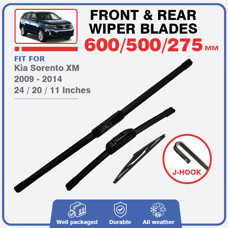 Lâminas De Limpador De Para-Brisa Dianteiro E Traseiro , Kia Sorento MK2 XM 2009 2010 2011 2013 2014 , Acessórios Janela