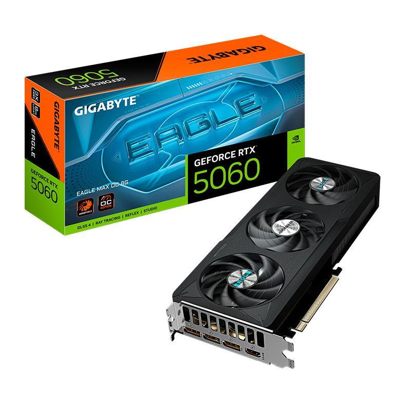 Placa de Video Gigabyte GeForce RTX 5060 Eagle Max OC, 8GB, GDDR7, 128-bit, GV-N5060EAGLEMAX-OC-8GD