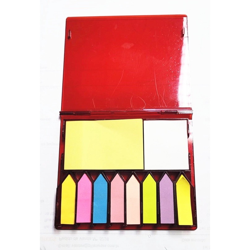 Bloco De Anotação Com Folhas Auto-colantes Capa Plástico Vermelho em Oferta na Shopee