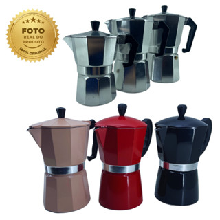 Cafeteira Italiana Alumínio Colorida 450ml, 300ml e 150ml em Oferta na Shopee