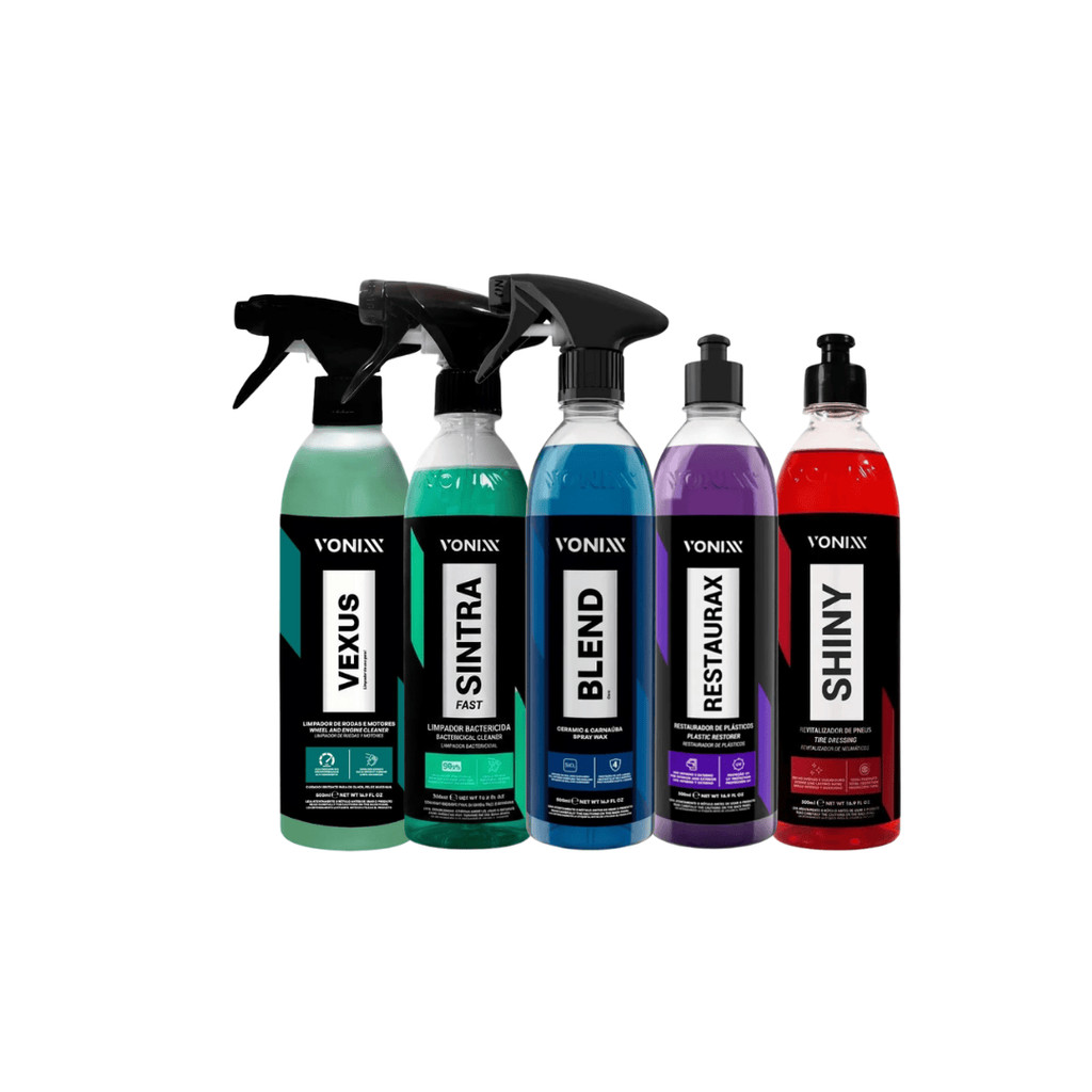 Vexus Limpador Multiuso Shiny Acabamento Pneu Restaurax Renovação Plásticos Sintra Blend Cera Spray