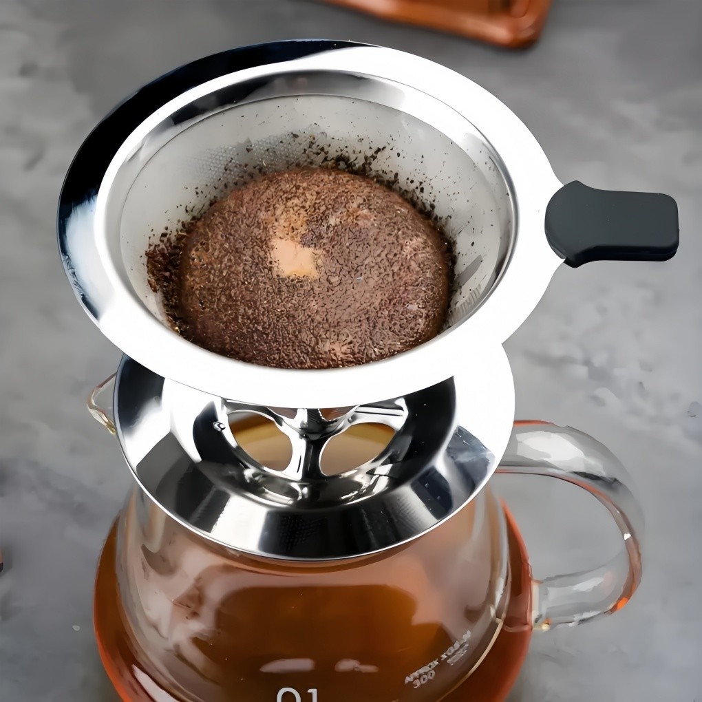 Filtro de Café em Aço Inox Permanente | Reutilizável Sem Papel Fácil de Limpar e Super Durável