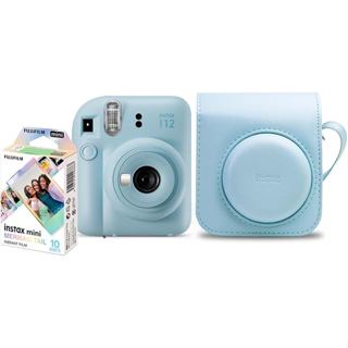Kit Câmera Instax Mini 12 com Pack 10 Fotos Mermaid Tail e Bolsa Azul em Oferta na Shopee
