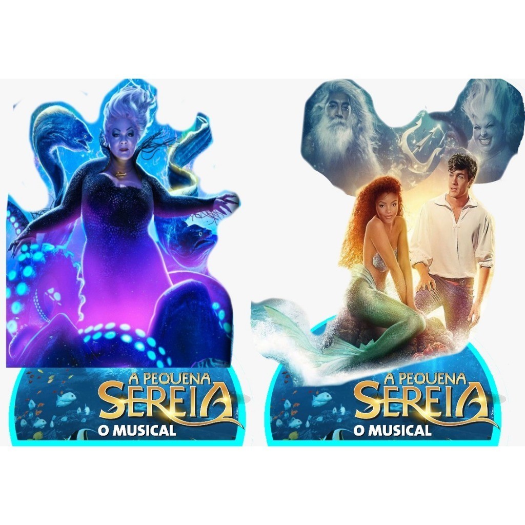 pequena sereia o filme kit decoração de festa infantil 4 display de mesa 20cm