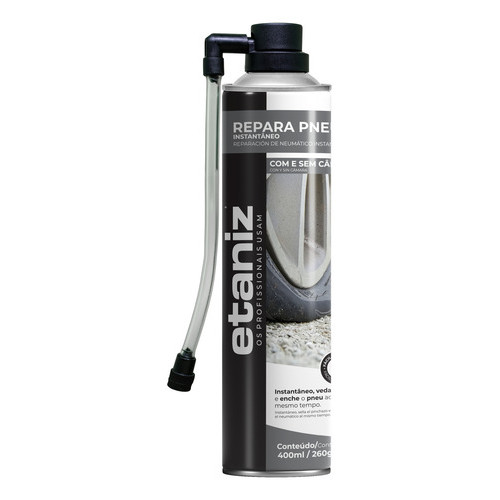 Reparador De Pneus Instantâneo 400ml Veda e Infla Carro Moto Bike - Etaniz