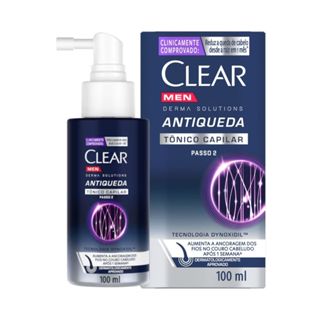 Tônico Capilar Clear Men Derma Solutions Antiqueda 100ml em Oferta na Shopee