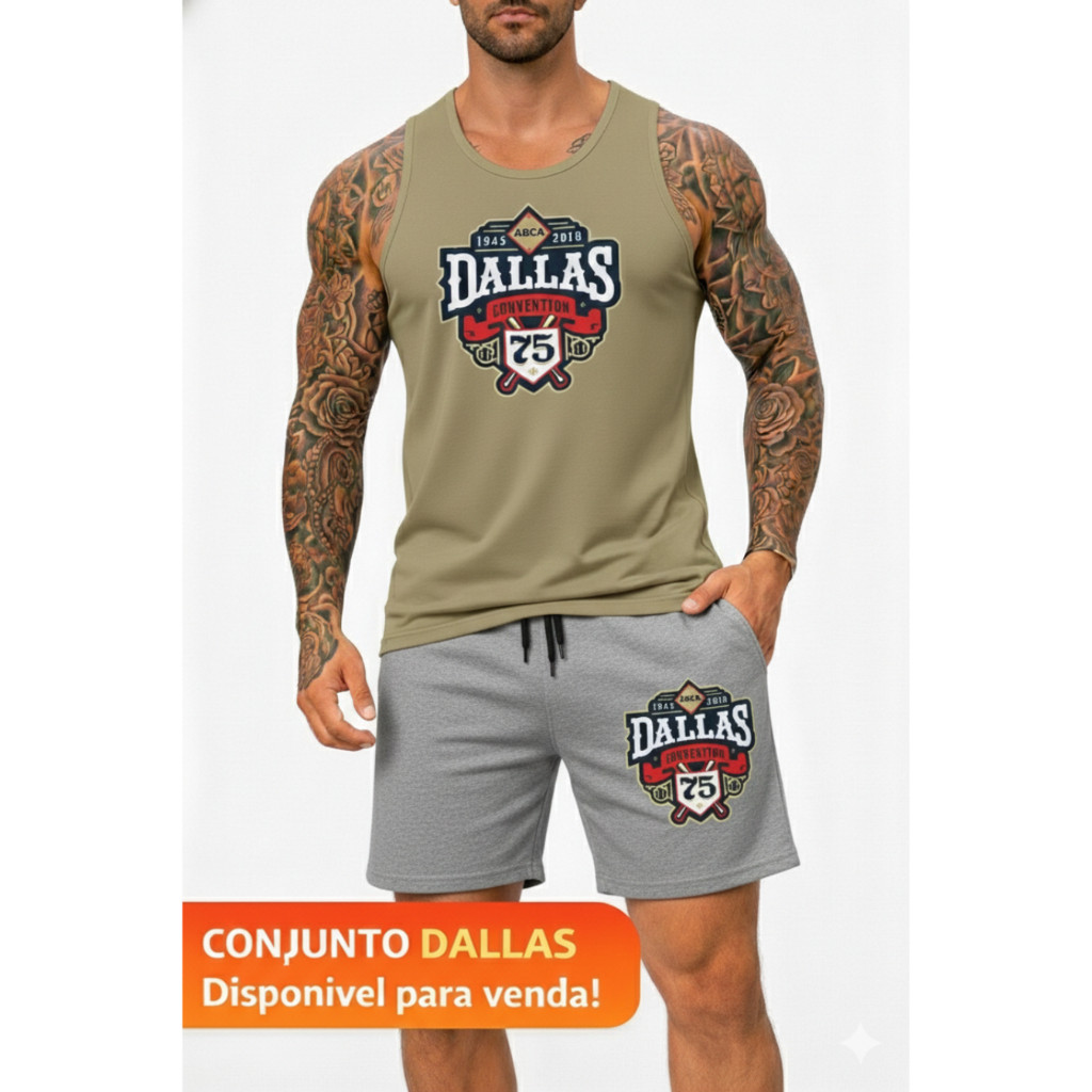 Kit Conjunto Dallas Fio 30.1 Regata e Bermuda Moletom PREMIUM Confortável Lançamento Toque Macio Envio Imediato
