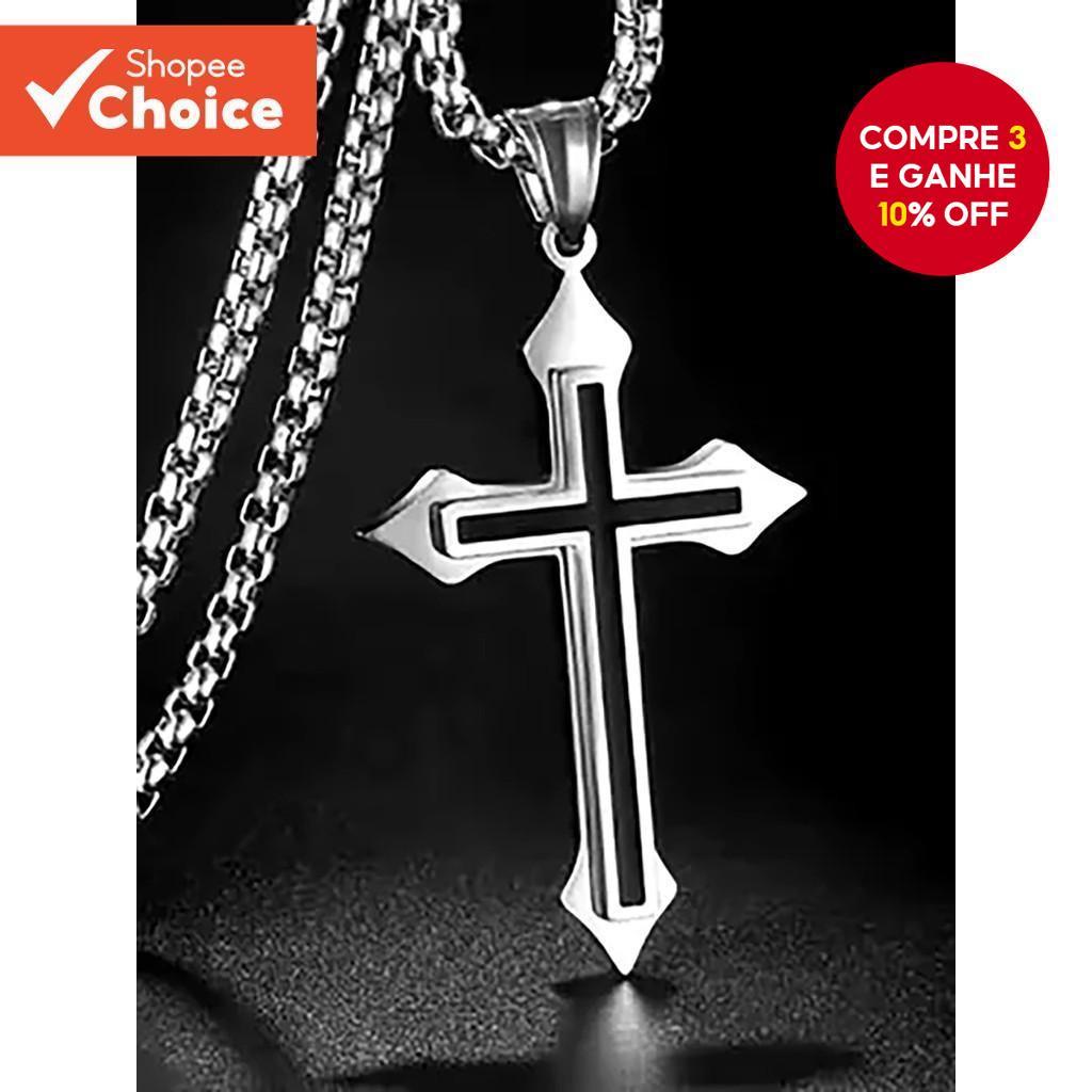 Colar Minimalista Com Pingente De Cruz Para Homens , Moda Elegante Festa