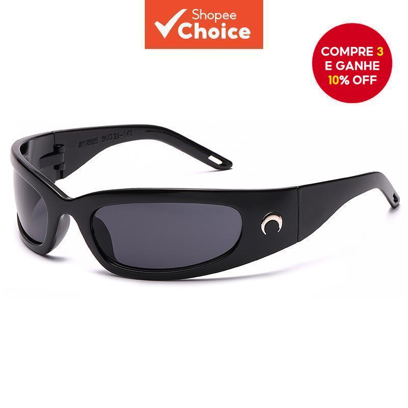 Alue Choice Y2K Ins Moda Tendência Hip Hop Punk Marca Óculos De Sol Retangulares