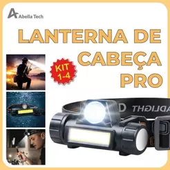 Lanterna de Cabeça Led Alta Potência com lanterna dianteira carregador USB Bivolt