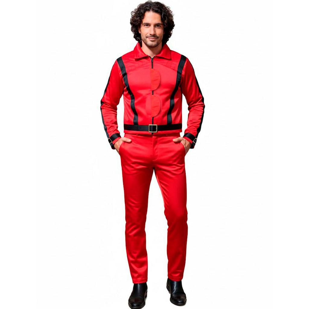 Fantasia Michael Jackson Thriller Adulto Masculina de Luxo Jaqueta Vermelha