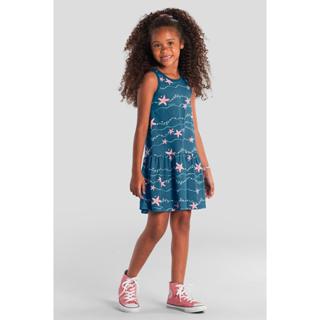 Vestido infantil menina de estrelinhas Brandili em Oferta na Shopee