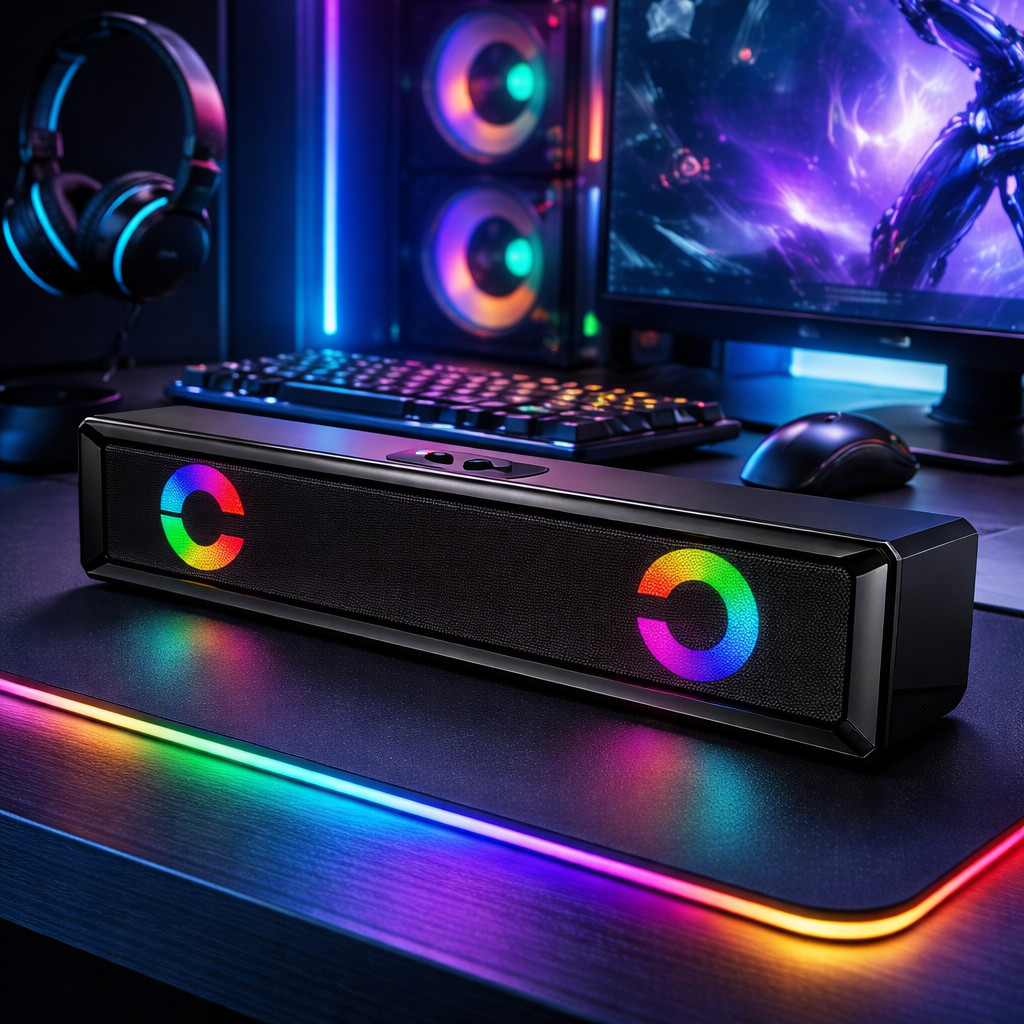 Caixa De Som Pc Computador Notebook Soundbar Gamer Caixinha Som Subwoofer Para Tv Pc Usb Led 802