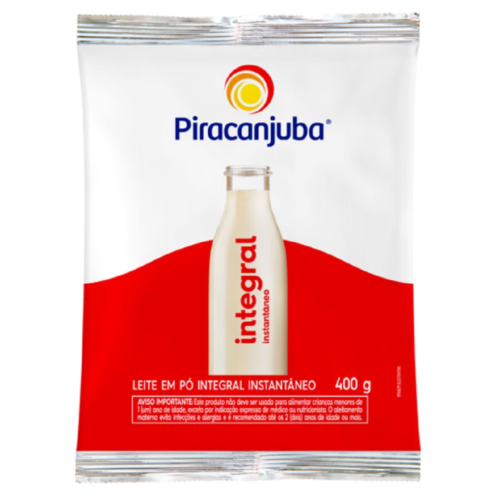 Leite em Pó Piracanjuba Integral Instantâneo 400g