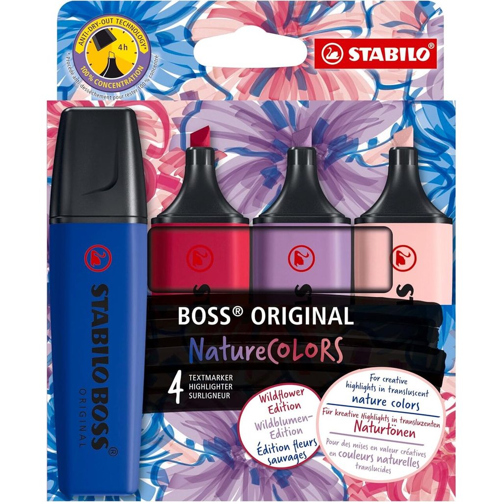 Marca Texto Stabilo Boss NatureColors Wildflower Edition 4 Cores em Oferta na Shopee