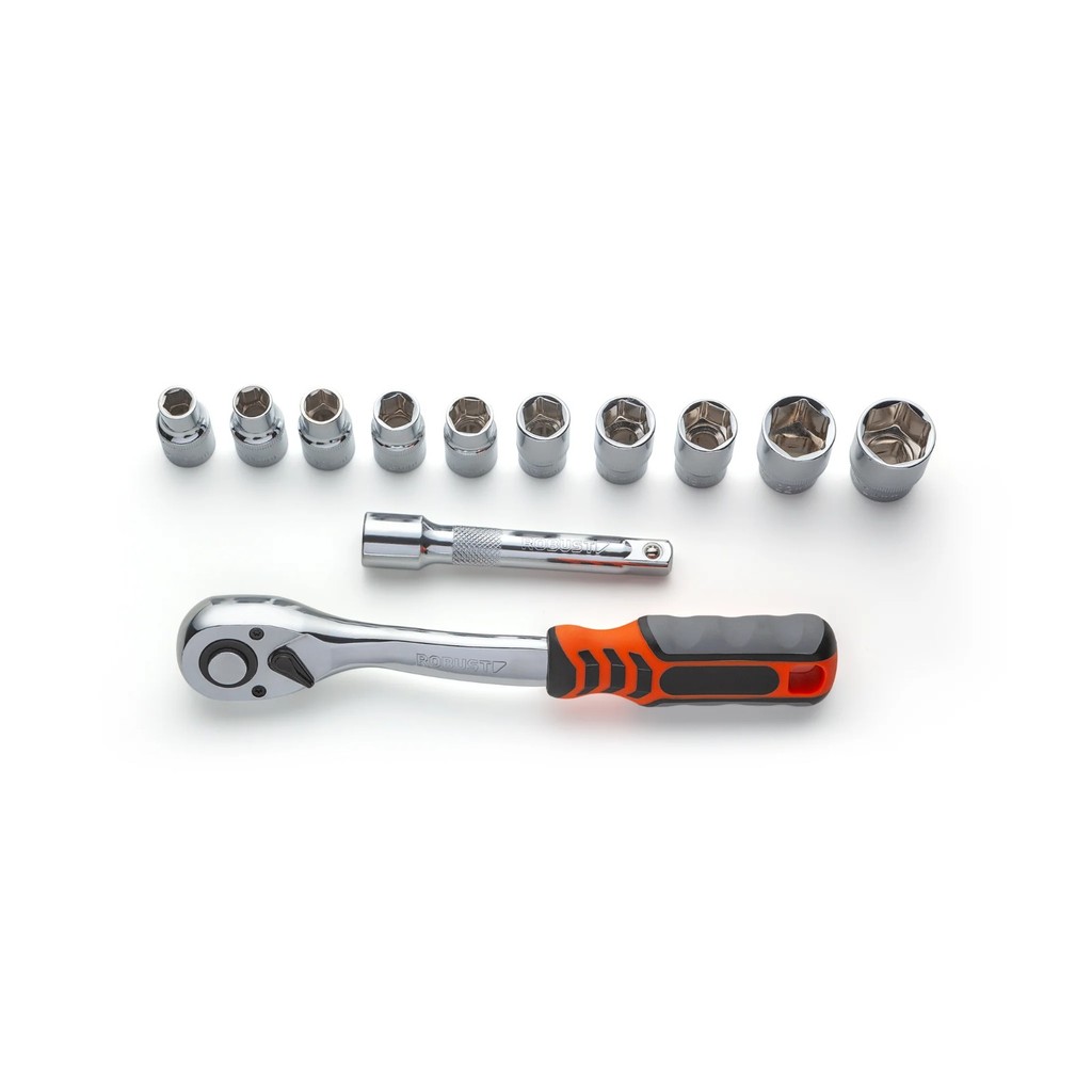 JOGO SOQUETE 1/2" 10-24MM 12 PEÇAS CROMADO ROBUST