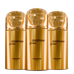 Kit 3 Perfumes Spray Mawwal Mashaer Feminino 250ml