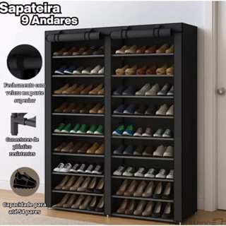 Sapateira Organizador De Calçados 9 Prateleiras Desmontável Com 9 Andares Suporta Até 54 Pares em Oferta na Shopee