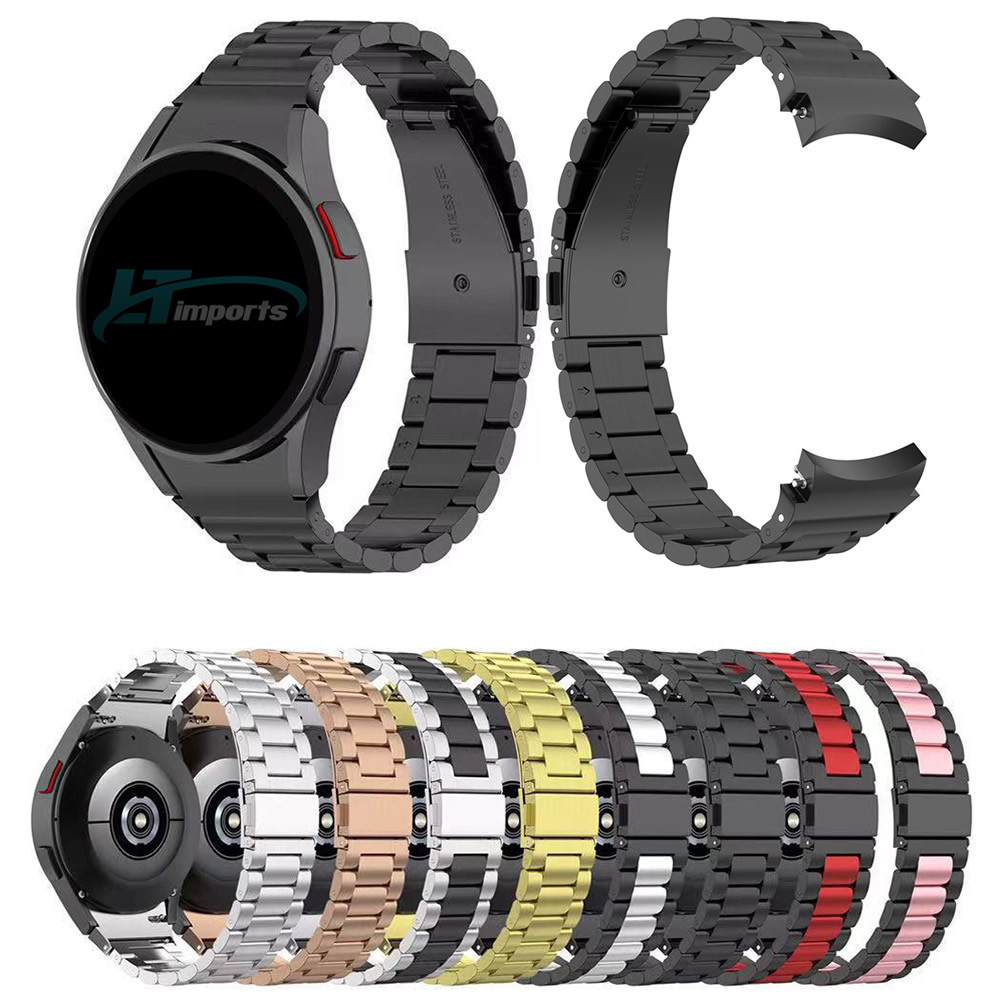 Pulseira Metal Aço 3 Elos LTIMPORTS para Samsung Galaxy Watch 7/6/5/4/FE - Fecho