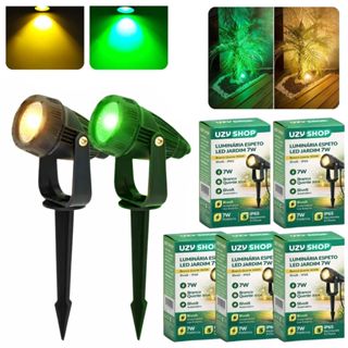 Kit 5 Luminária Espeto Jardim Luz Led 7w Prova D'água IP65 Externo Iluminação Focal em Oferta na Shopee