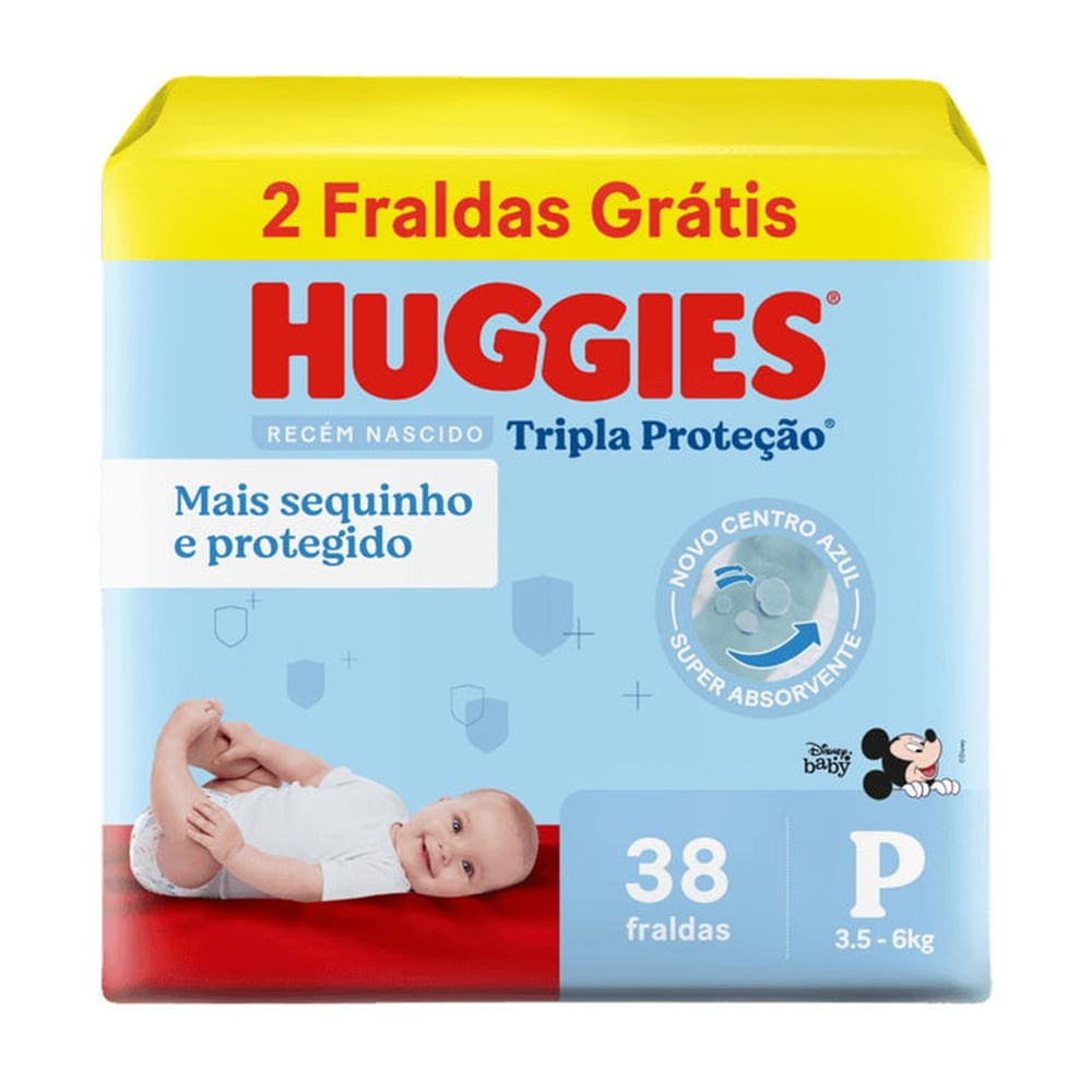 Fralda Descartável Huggies Tripla Proteção Meguinha P - 38 Tiras em Oferta na Shopee