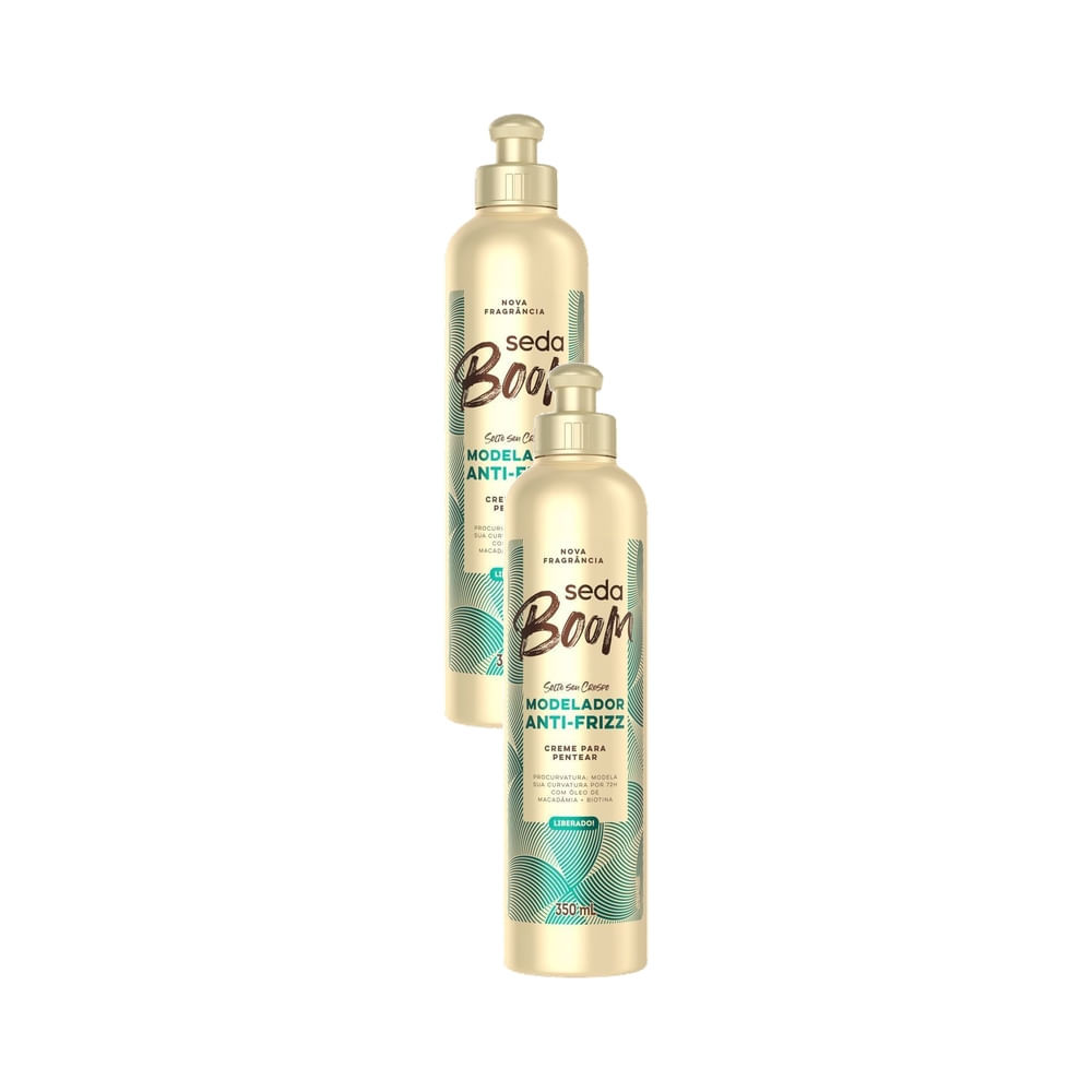 Kit 2 Creme para Pentear Seda Boom Modelador Antifrizz 350ml