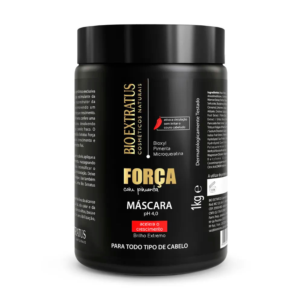 Máscara Capilar Bio Extratus Força  com Pimenta Acelera o Crescimento 1Kg em Oferta na Shopee