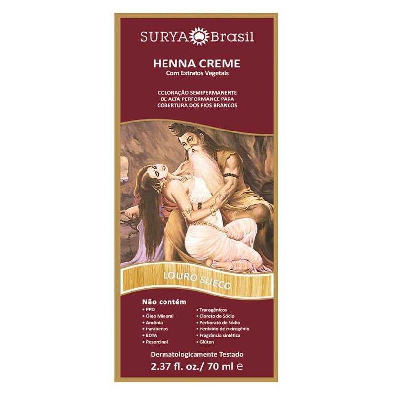 Tintura Creme Henna Surya Louro Sueco Surya em Oferta na Shopee
