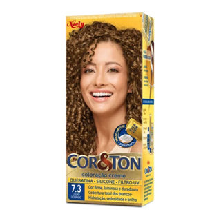 Tintura Creme Cor & Ton Louro Dourado 7.3 em Oferta na Shopee