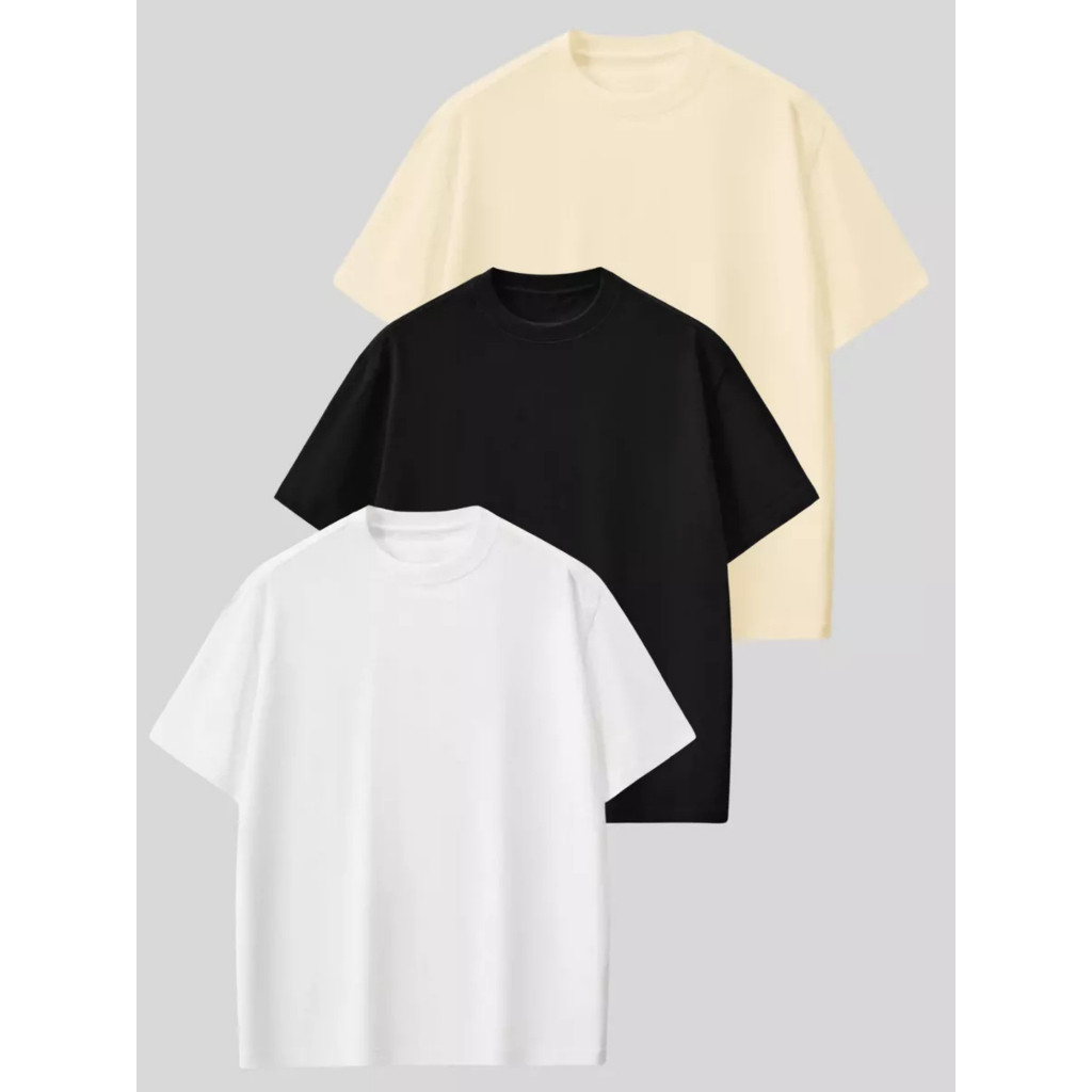 Kit 3 Camisetas Oversized Masculinas Básicas Lisas Algodão Premium Moda Streetwear Academia Treino