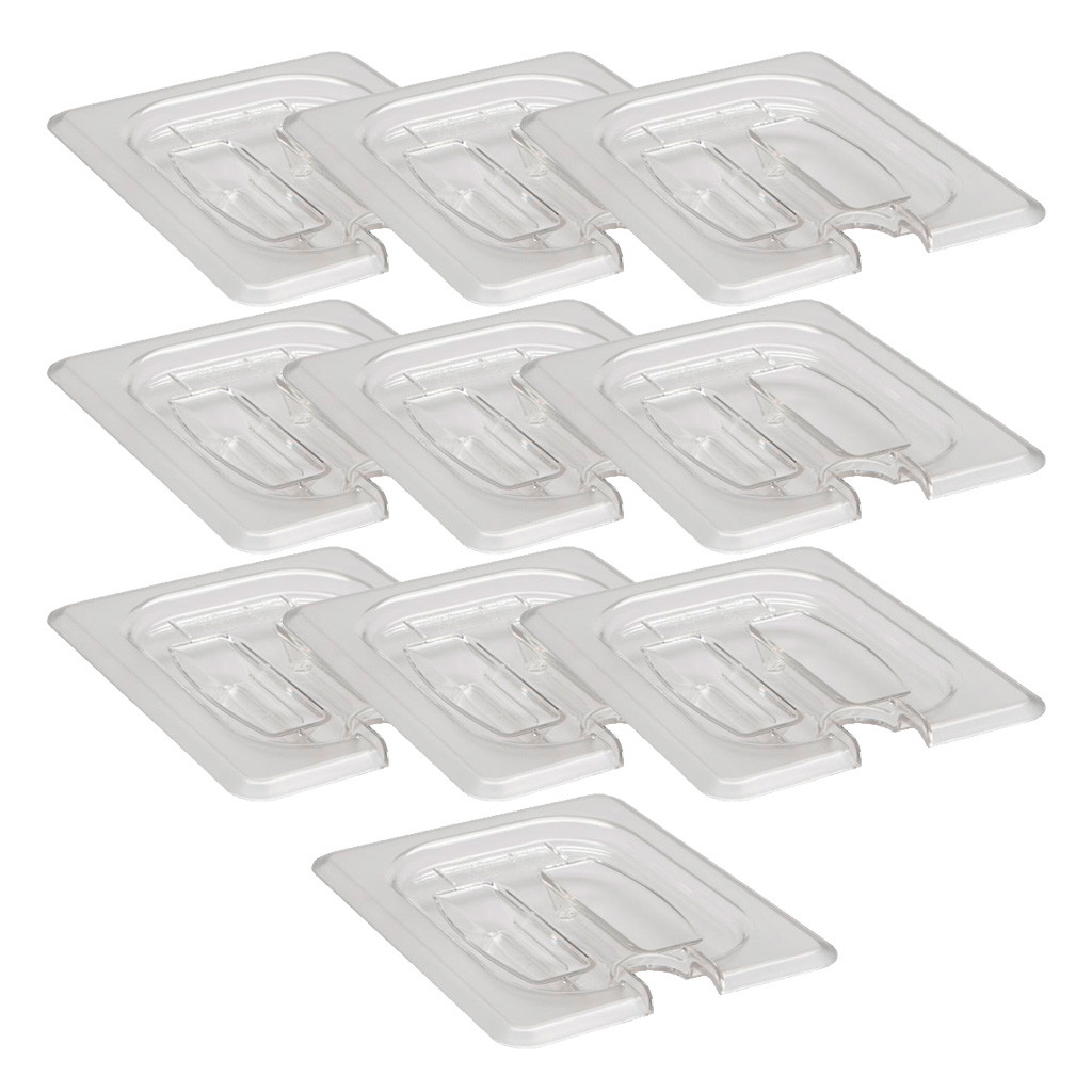 KIT 10 TAMPAS PARA CUBA 1/6 POLICARBONATO Com Abertura Para Colher SB